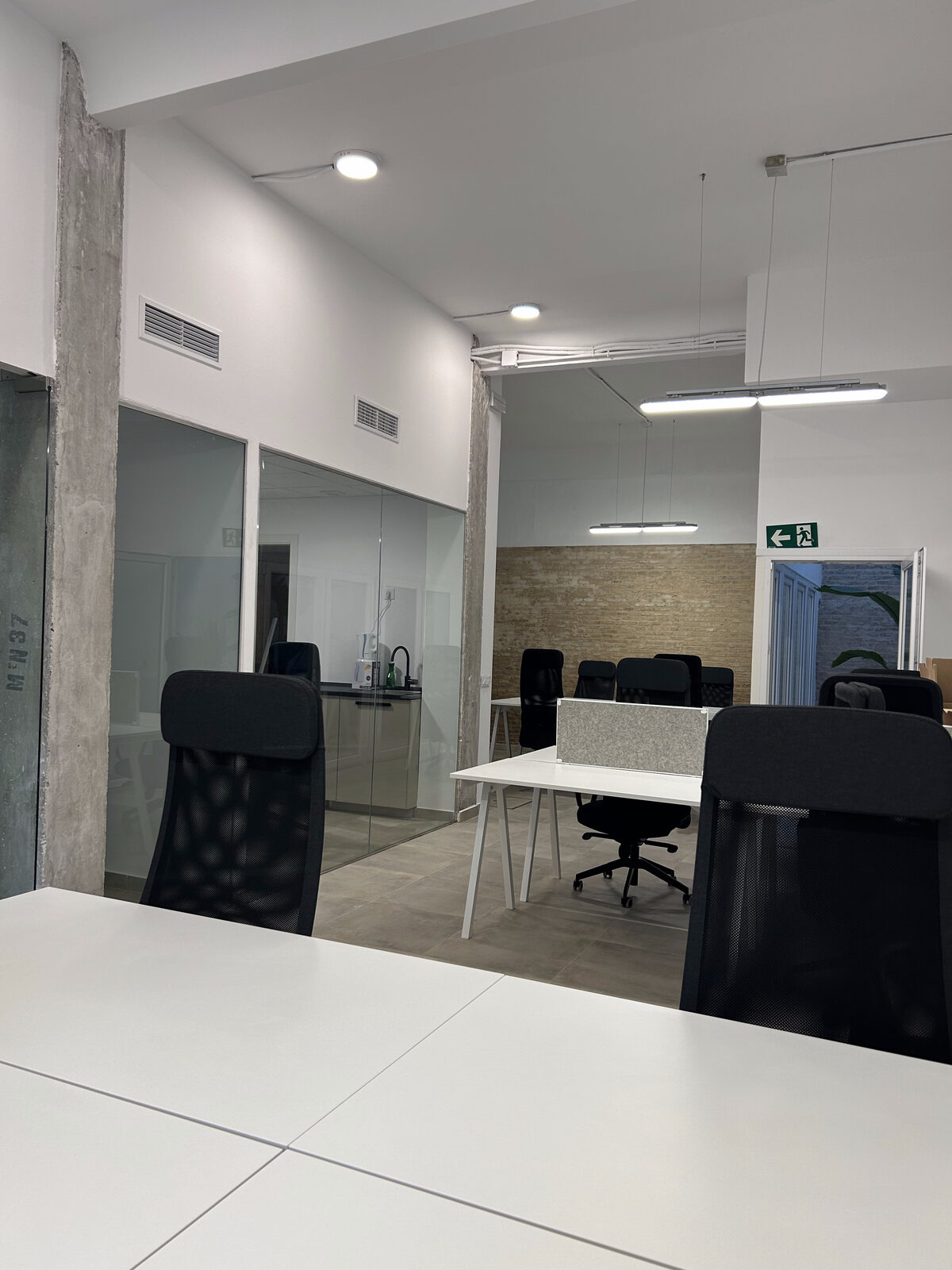 Patio interior con plantas, Coworking Miraflores